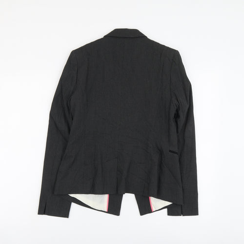 NEXT Womens Black Polyester Jacket Blazer Size 12