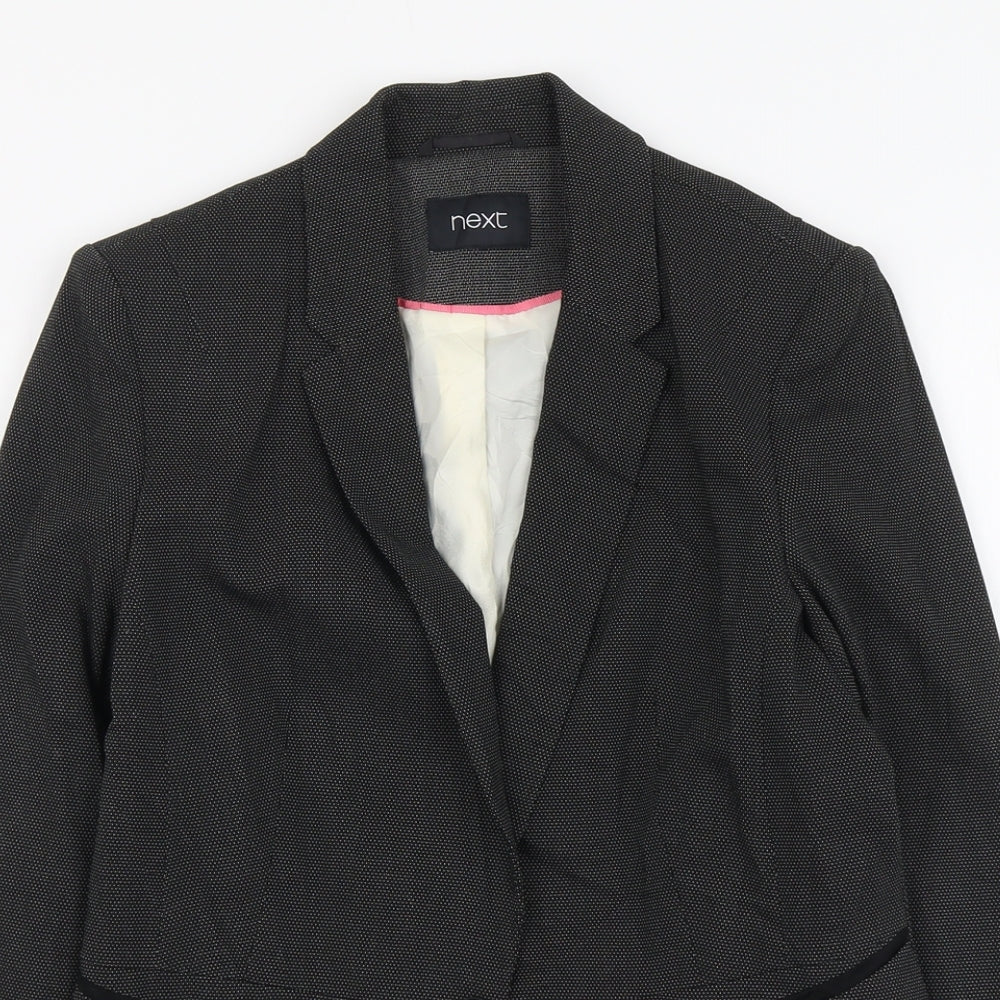 NEXT Womens Black Polyester Jacket Blazer Size 12