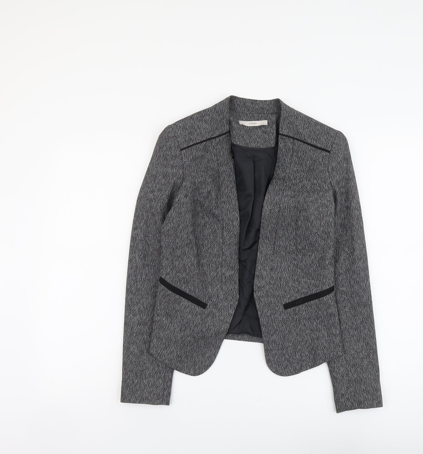 George Womens Grey Polyester Jacket Blazer Size 8