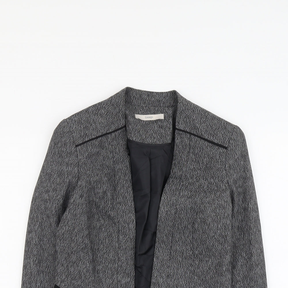 George Womens Grey Polyester Jacket Blazer Size 8