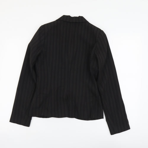 New Look Womens Brown Striped Polyester Jacket Blazer Size 10