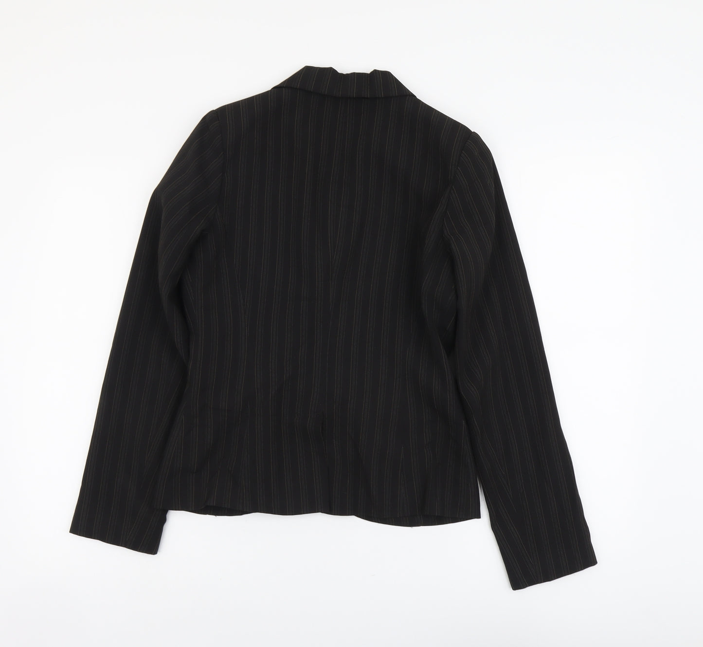 New Look Womens Brown Striped Polyester Jacket Blazer Size 10