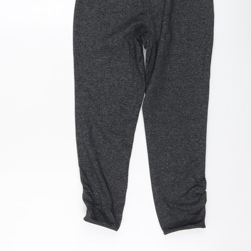 FOREVER 21 Womens Grey Polyester Compression Leggings Size S L20 in Regular Pullover - Leg Ruched