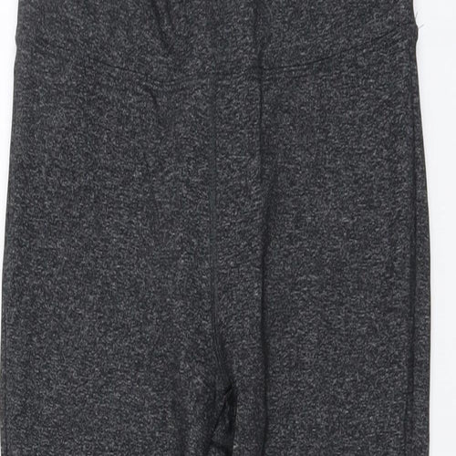 FOREVER 21 Womens Grey Polyester Compression Leggings Size S L20 in Regular Pullover - Leg Ruched