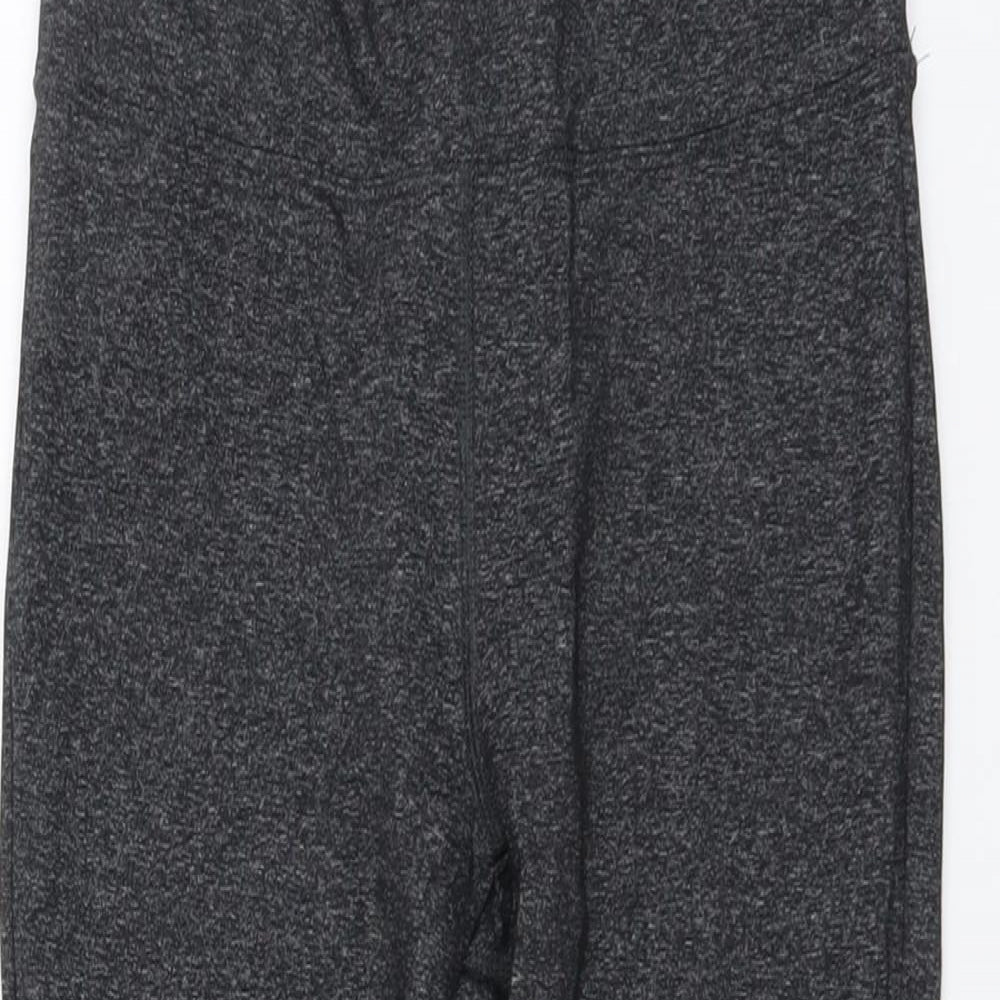 FOREVER 21 Womens Grey Polyester Compression Leggings Size S L20 in Regular Pullover - Leg Ruched