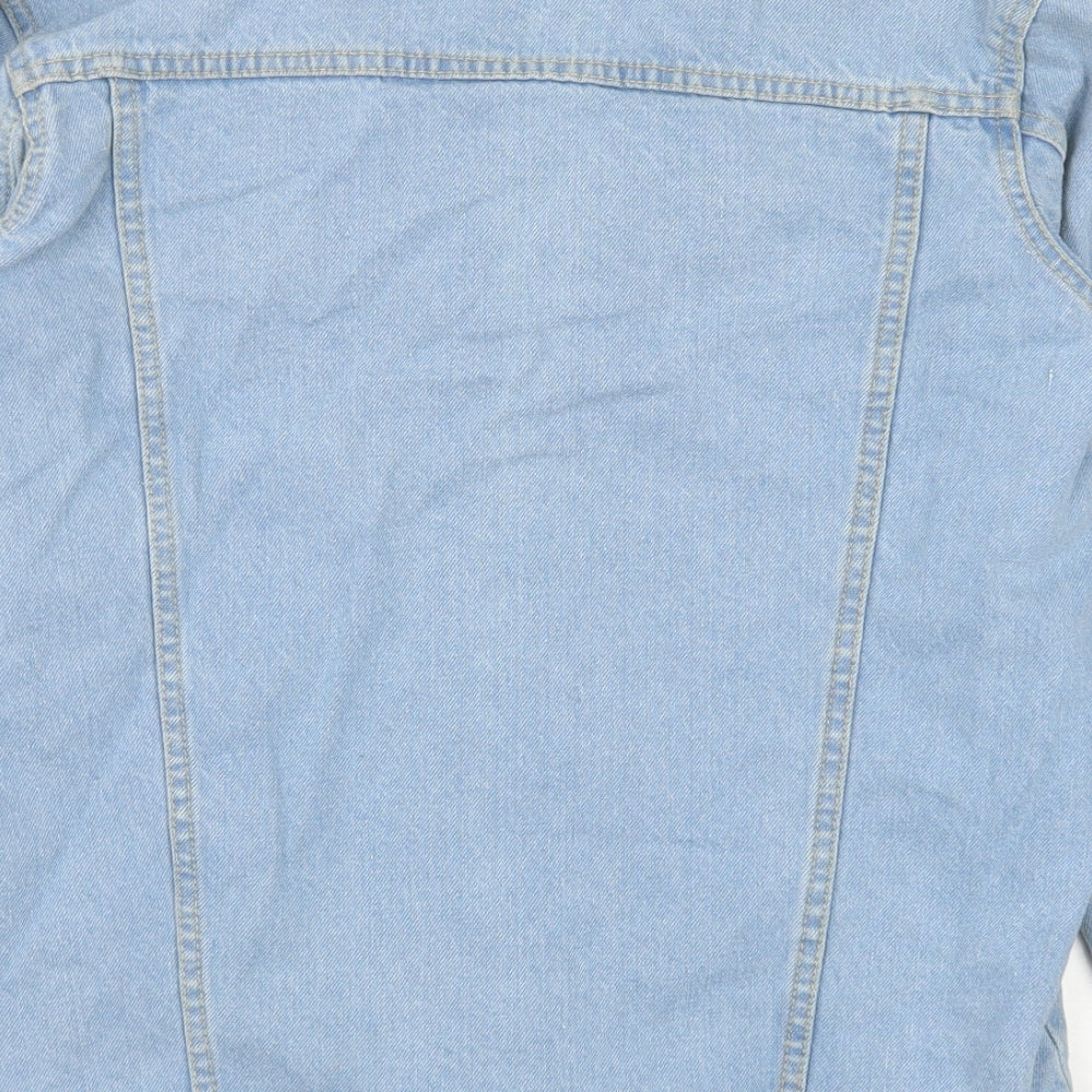 Boohoo Womens Blue Jacket Size 12 Button