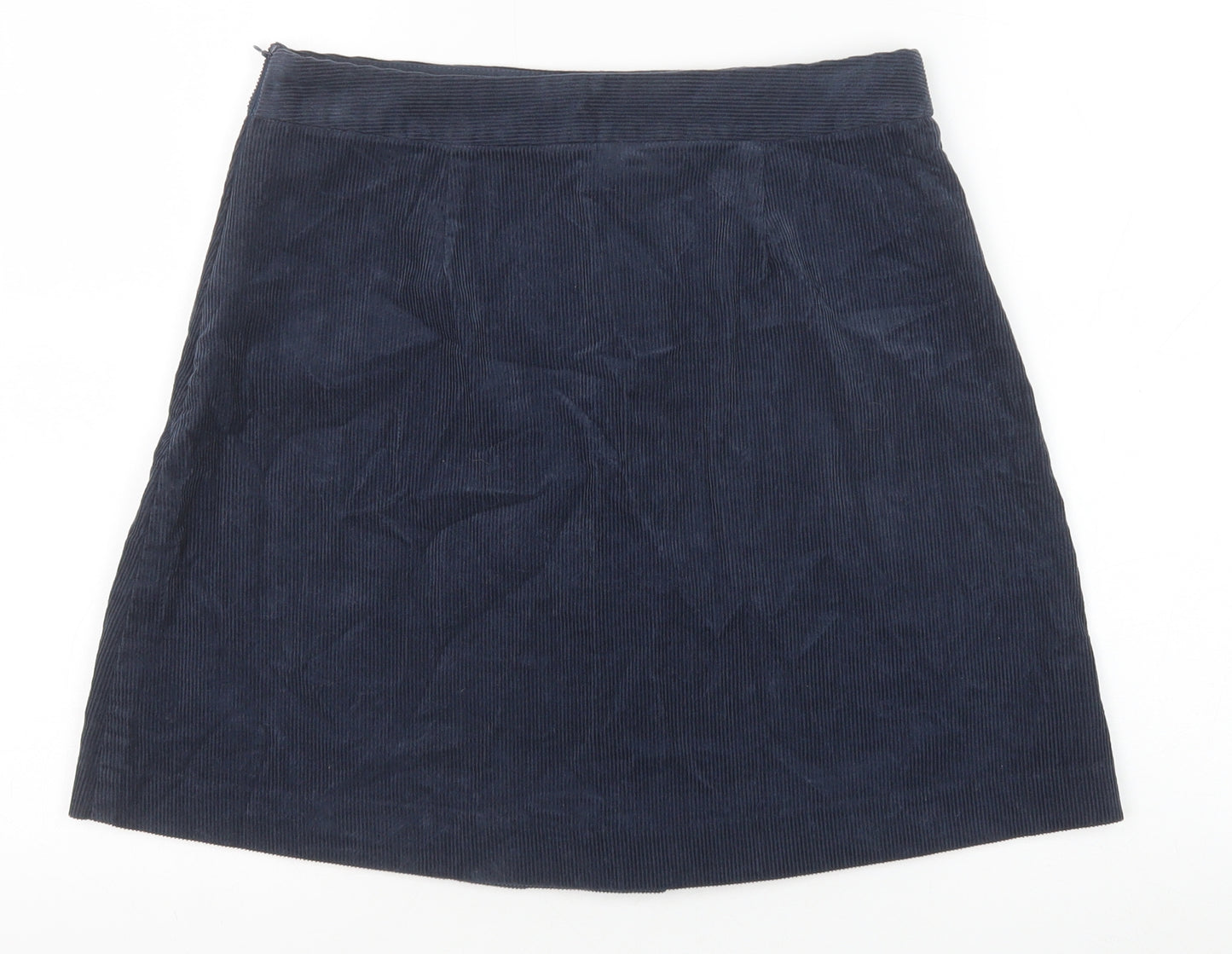 Heritage Womens Blue Cotton A-Line Skirt Size 10 Zip