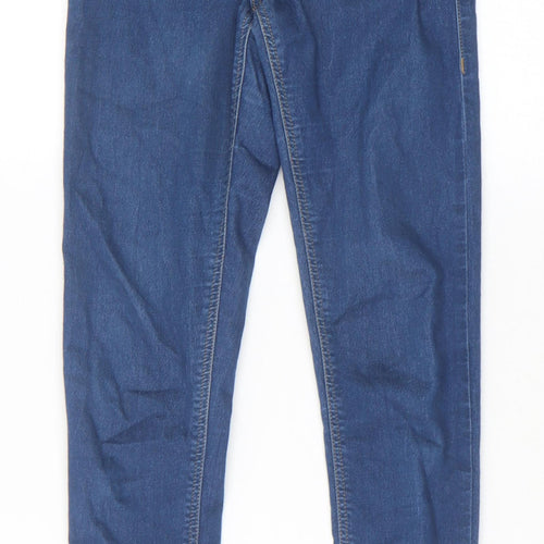 Topshop Womens Blue Cotton Skinny Jeans Size 24 in Slim Zip