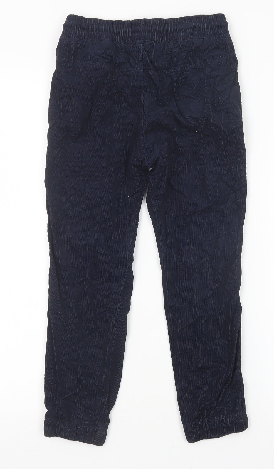 H&M Boys Blue 100% Cotton Dress Pants Trousers Size 6-7 Years Regular Drawstring