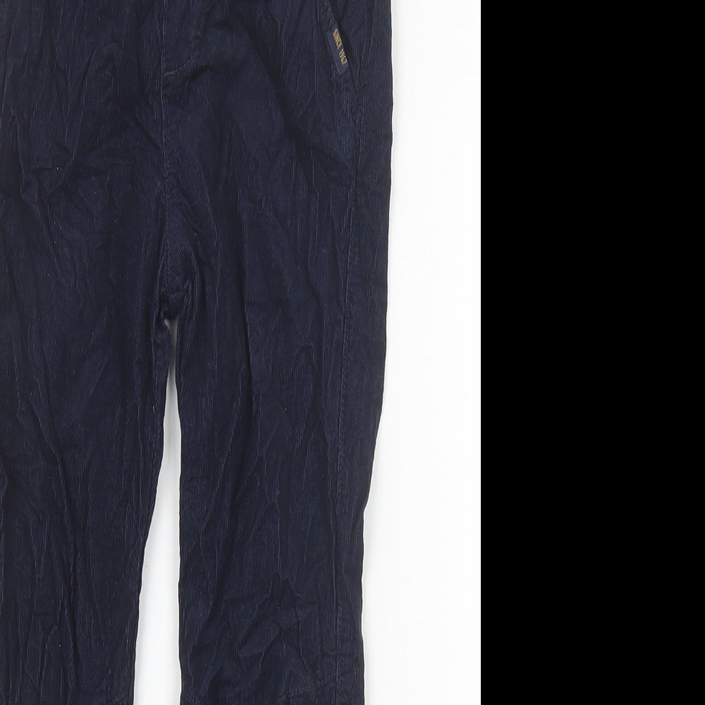 H&M Boys Blue 100% Cotton Dress Pants Trousers Size 6-7 Years Regular Drawstring