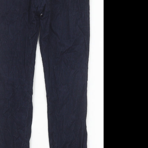 H&M Boys Blue 100% Cotton Dress Pants Trousers Size 6-7 Years Regular Drawstring