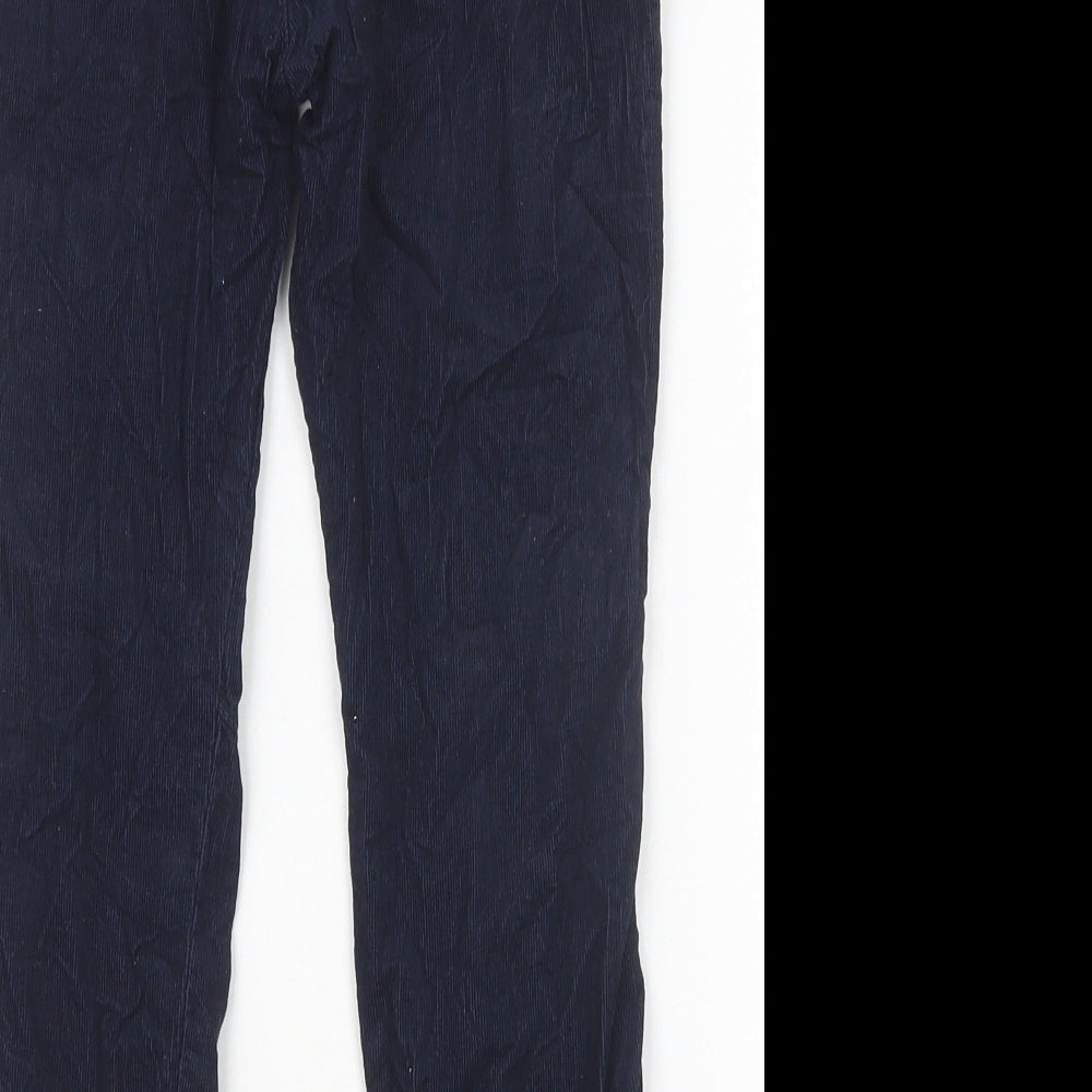H&M Boys Blue 100% Cotton Dress Pants Trousers Size 6-7 Years Regular Drawstring
