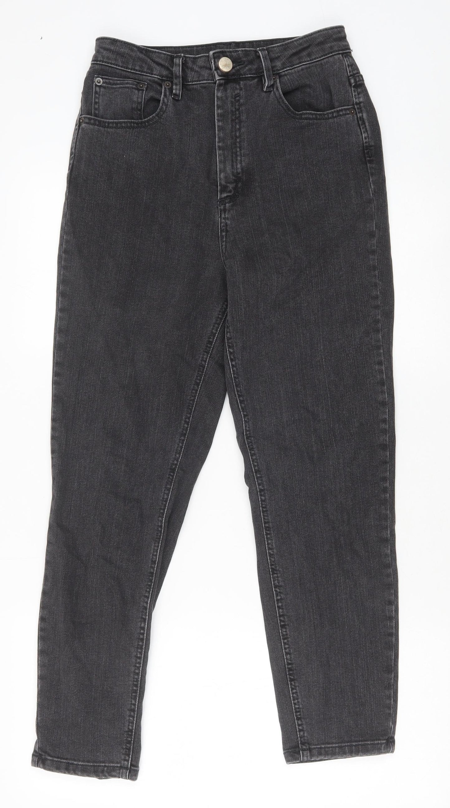 ASOS Womens Black Cotton Straight Jeans Size 28 in Regular Zip