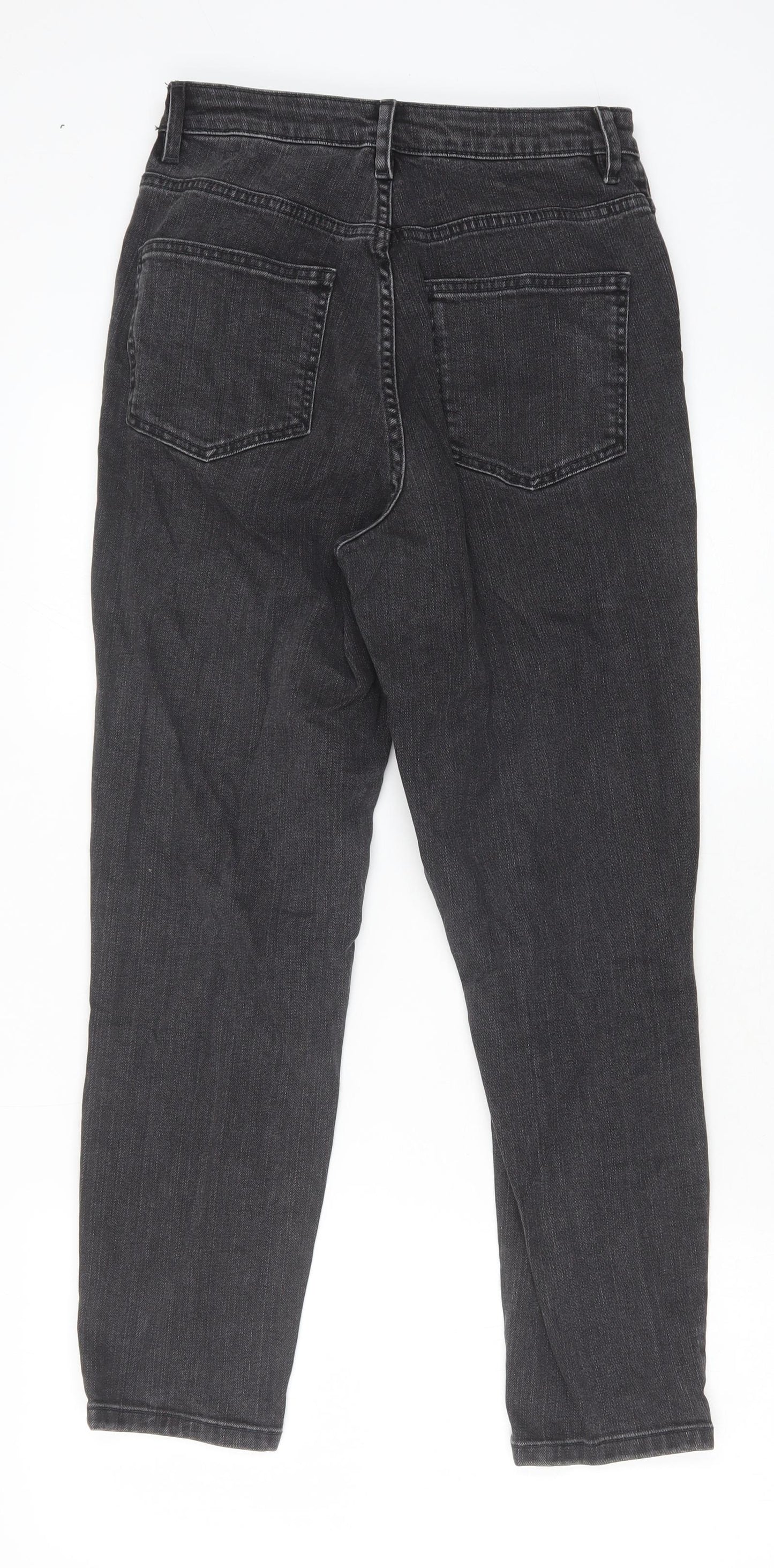ASOS Womens Black Cotton Straight Jeans Size 28 in Regular Zip