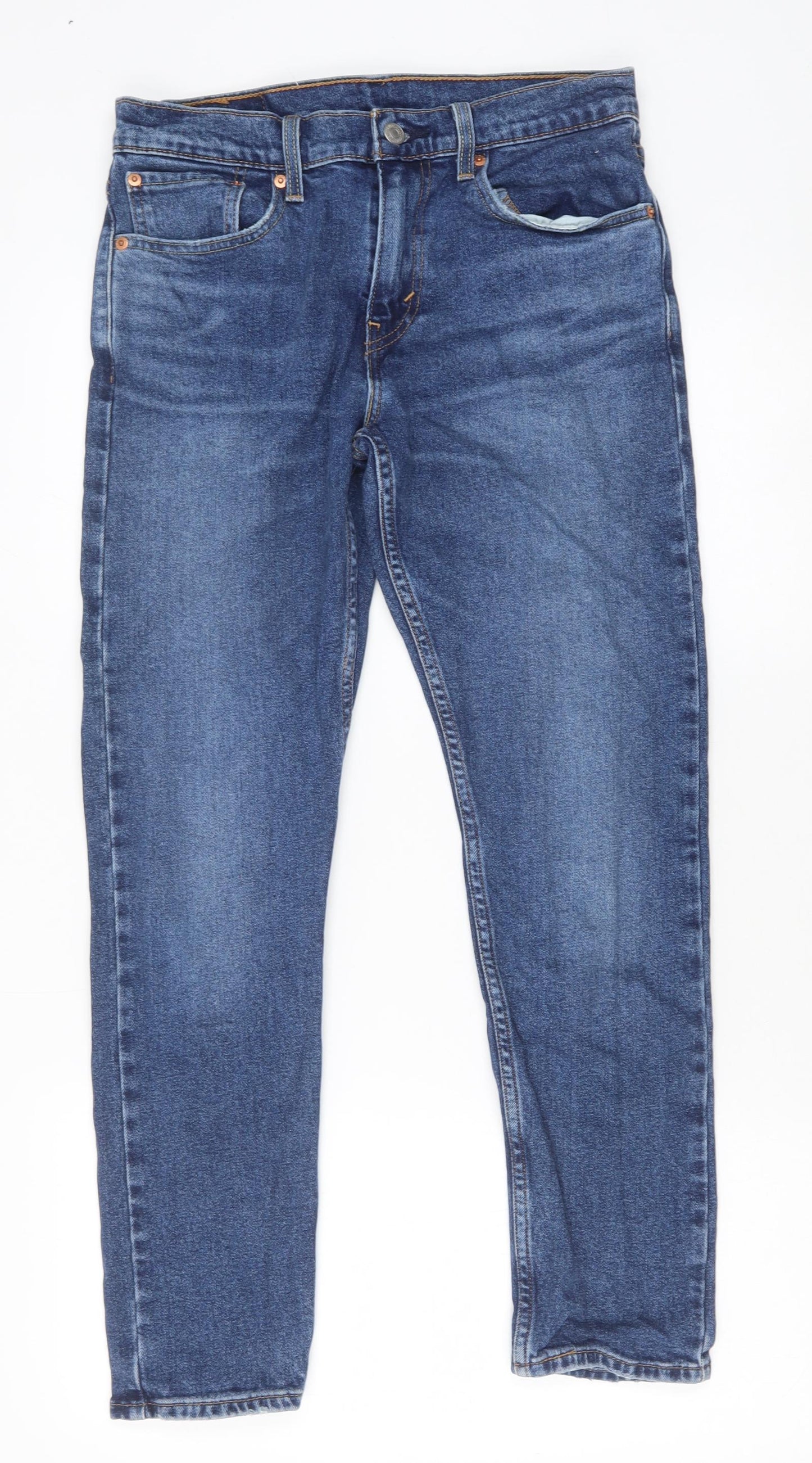 Levi's Mens Blue Cotton Straight Jeans Size 29 in Regular Zip