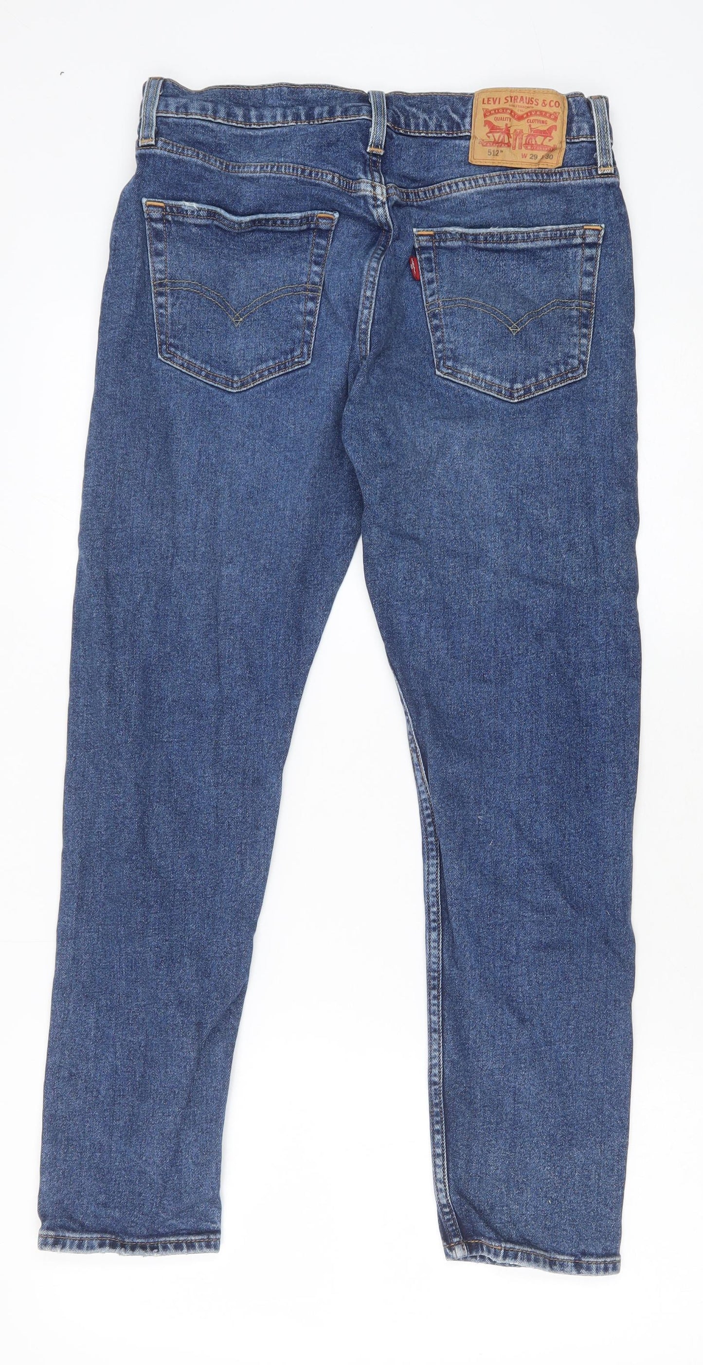 Levi's Mens Blue Cotton Straight Jeans Size 29 in Regular Zip