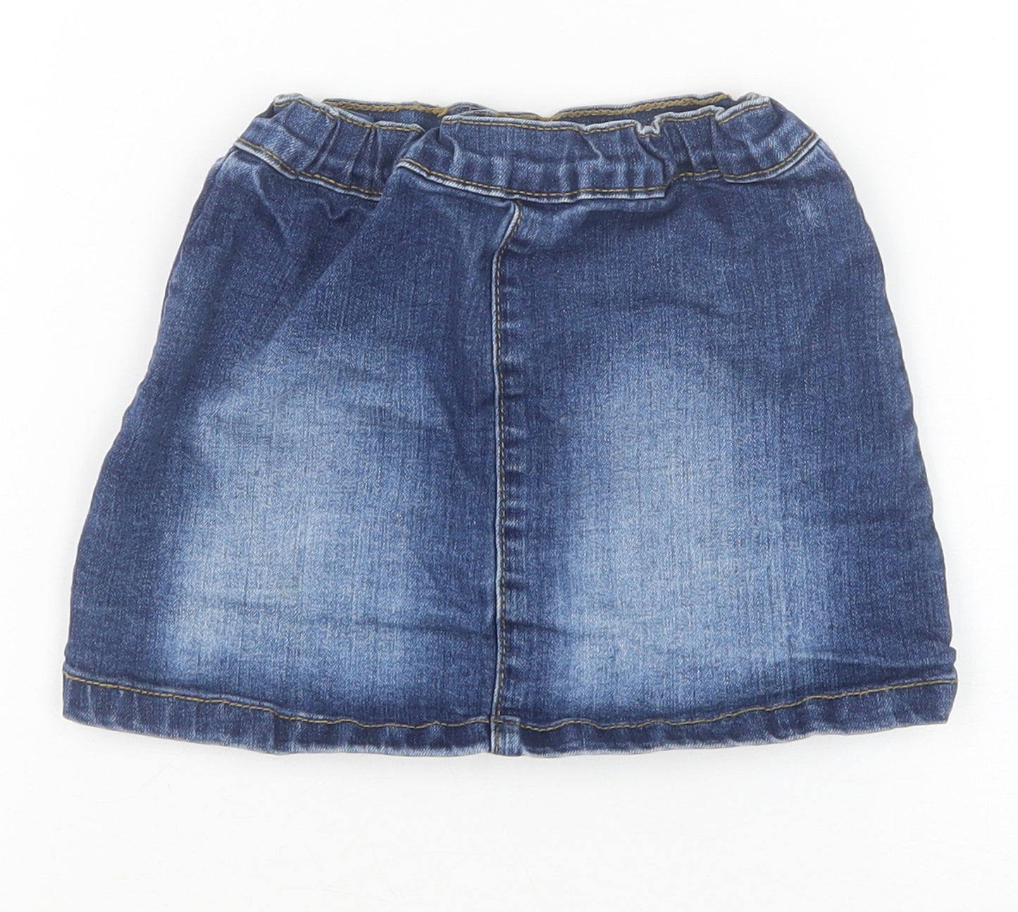 Denim 365 Girls Blue Cotton Mini Skirt Size 3-4 Years Regular Button