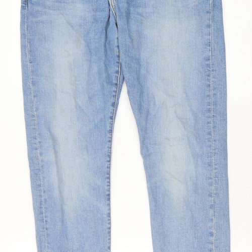 Levi's Mens Blue Cotton Straight Jeans Size 32 in Regular Zip