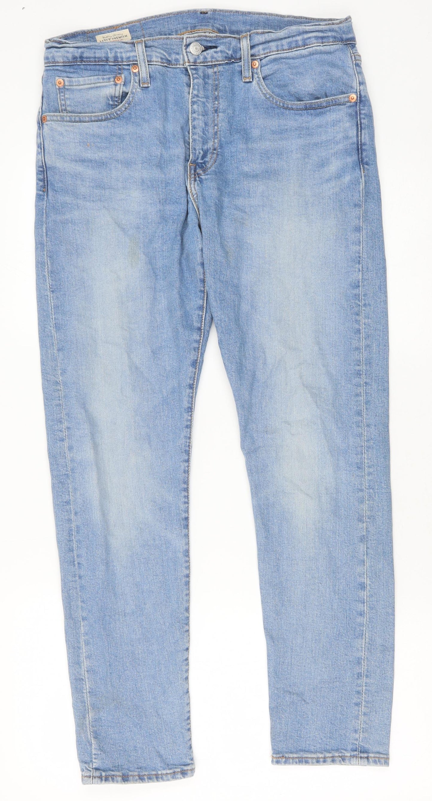 Levi's Mens Blue Cotton Straight Jeans Size 32 in Regular Zip