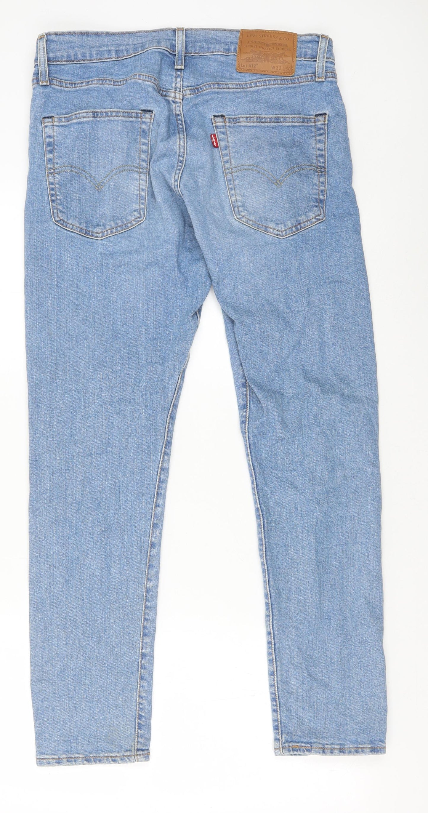 Levi's Mens Blue Cotton Straight Jeans Size 32 in Regular Zip