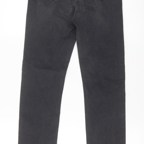 Marks and Spencer Womens Grey Cotton Skinny Jeans Size 6 Slim Zip