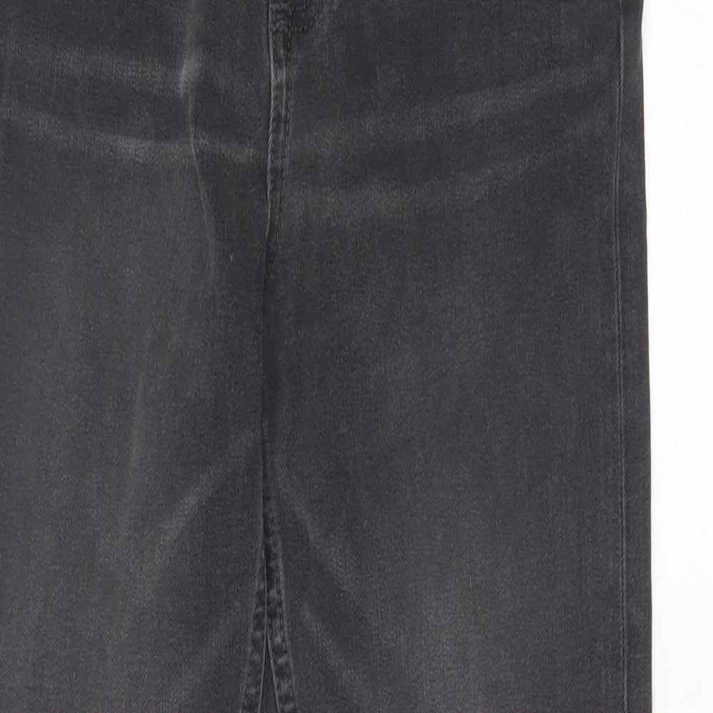 Marks and Spencer Womens Grey Cotton Skinny Jeans Size 6 Slim Zip