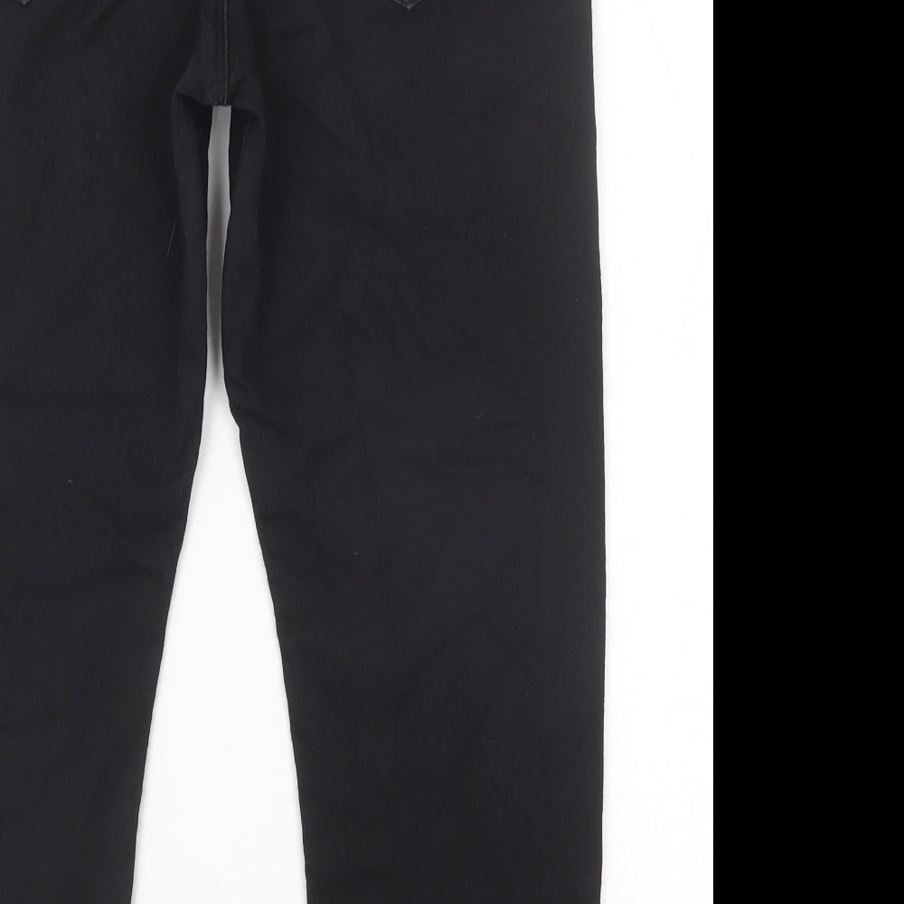 Marks and Spencer Womens Blue Cotton Cropped Jeans Size 10 Regular Zip