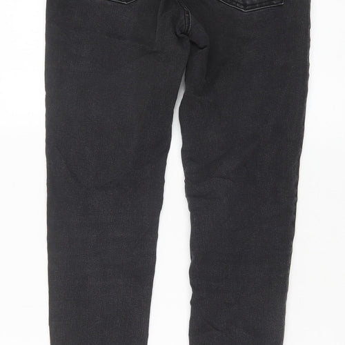 Mango Womens Black Cotton Skinny Jeans Size 8 Slim Zip