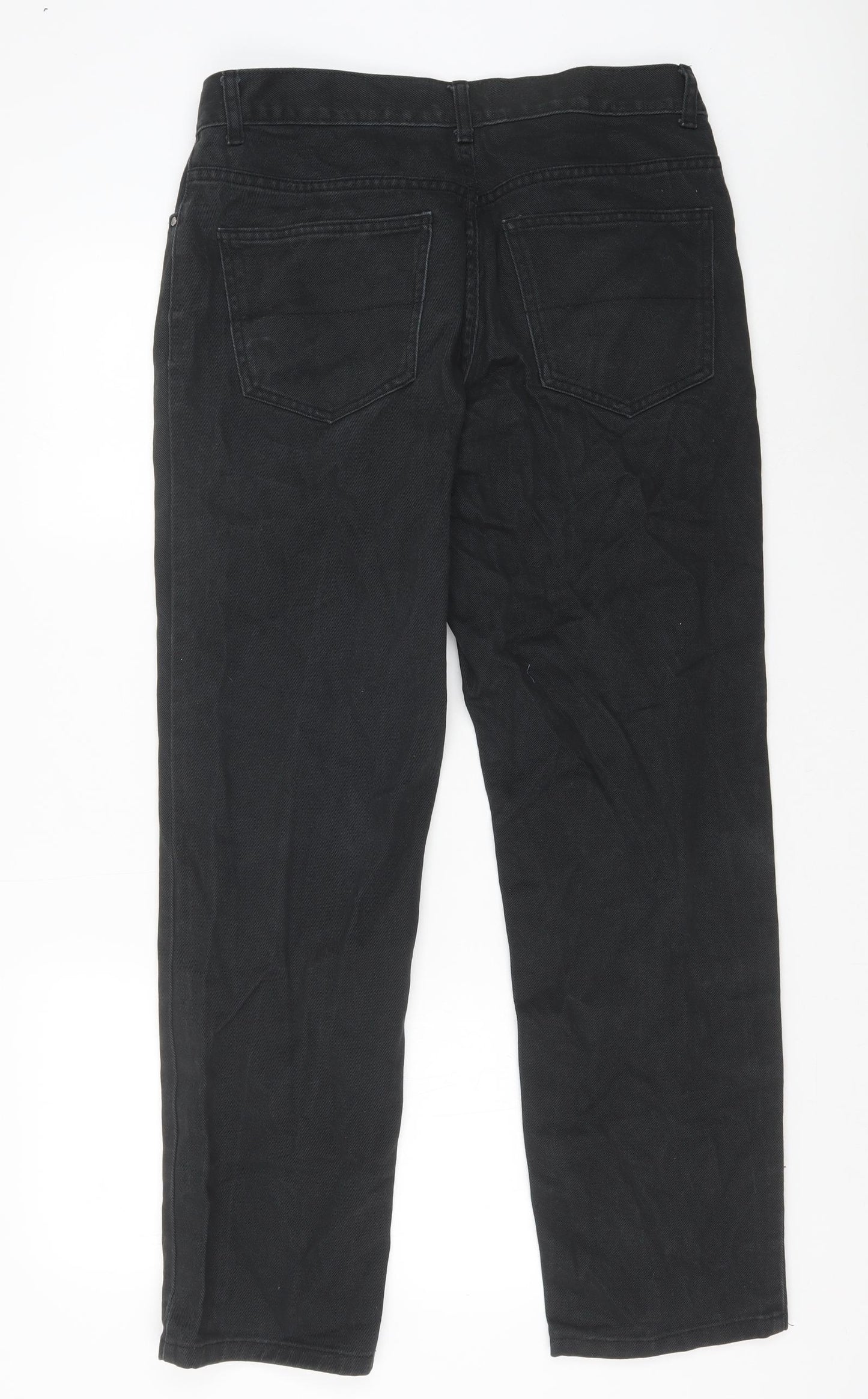 TU Mens Black Cotton Straight Jeans Size 32 in Regular Zip