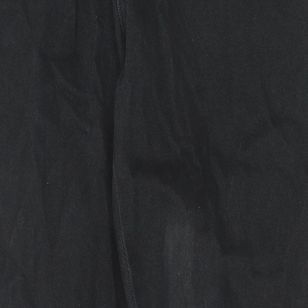 TU Mens Black Cotton Straight Jeans Size 32 in Regular Zip