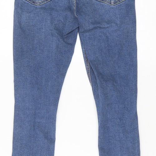 Topshop Womens Blue Cotton Skinny Jeans Size 28 in Slim Zip