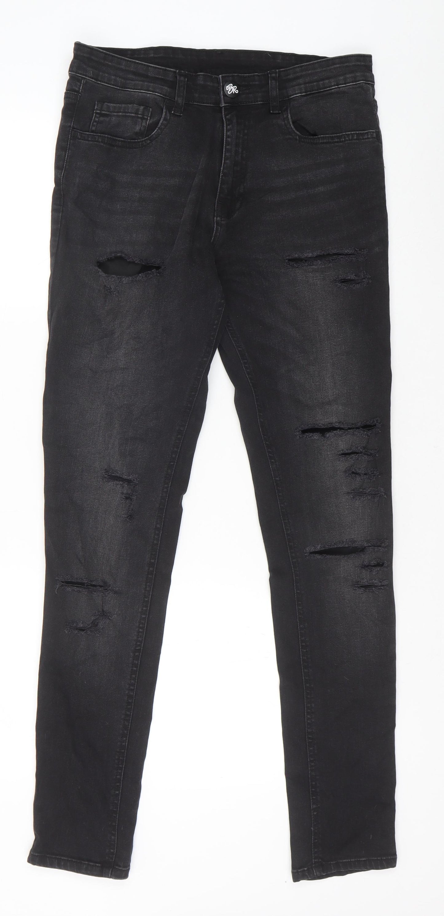 Born Rich Womens Black Cotton Skinny Jeans Size 32 in Slim Zip