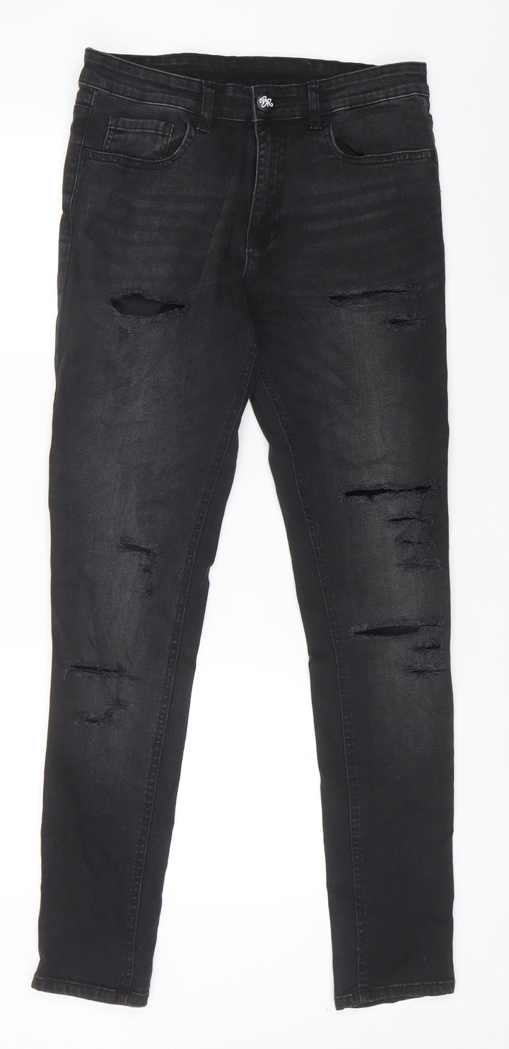 Born Rich Womens Black Cotton Skinny Jeans Size 32 in Slim Zip