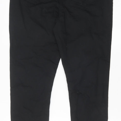 Papaya Womens Black Cotton Skinny Jeans Size 16 Regular Zip