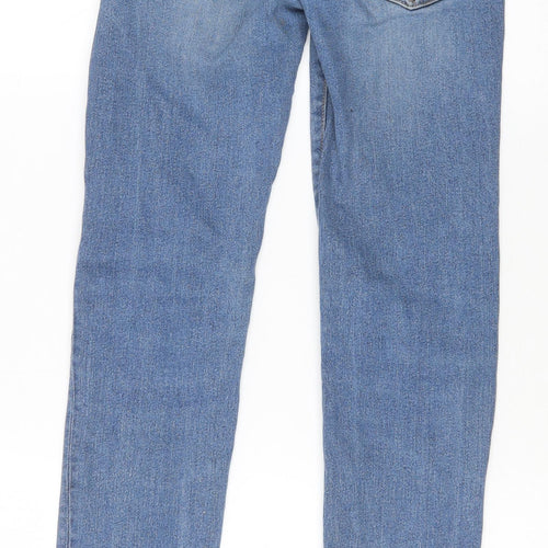 Gap Girls Blue Cotton Straight Jeans Size 14 Years Slim Zip