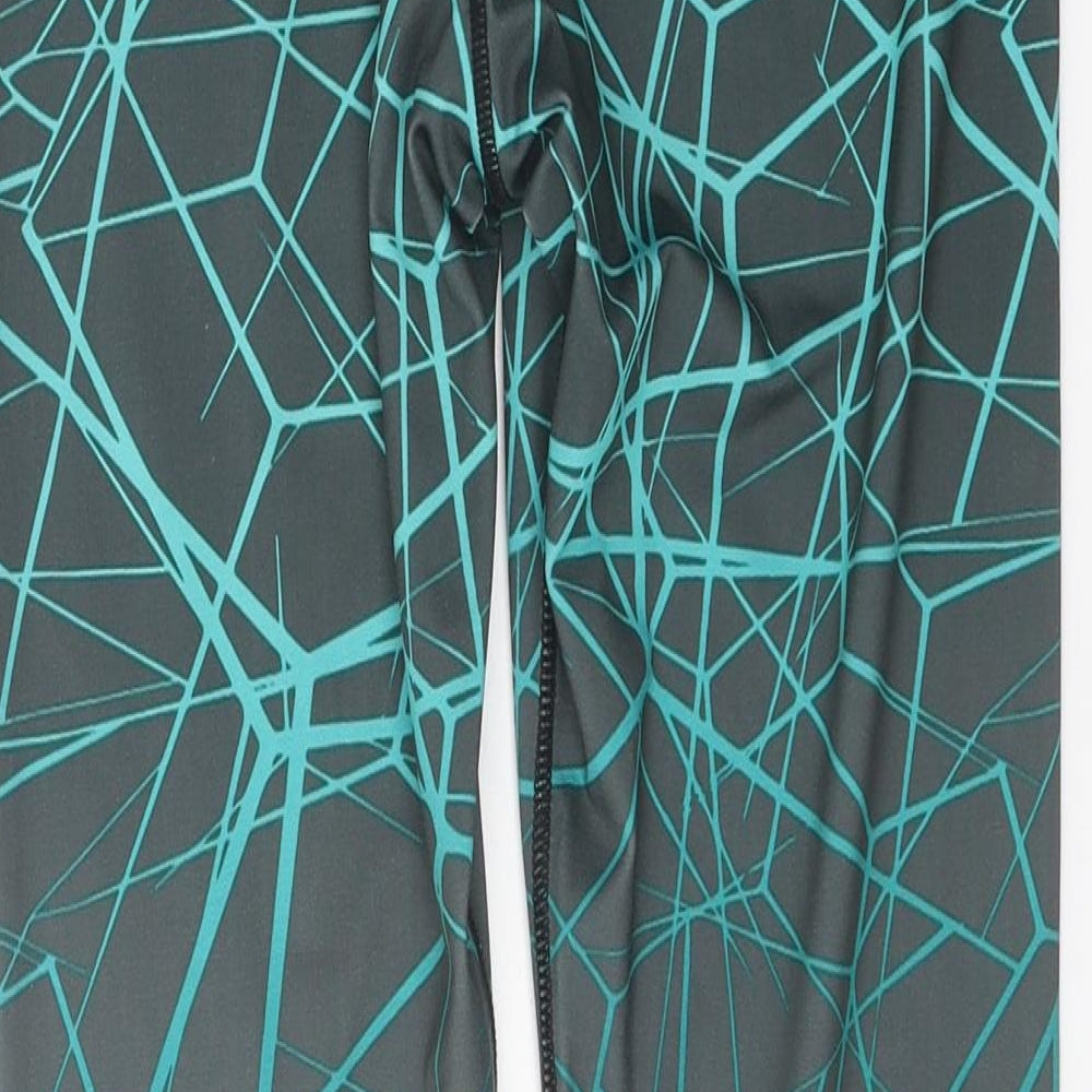 Preworn Womens Grey Geometric Polyester Compression Leggings Size M Regular Pullover