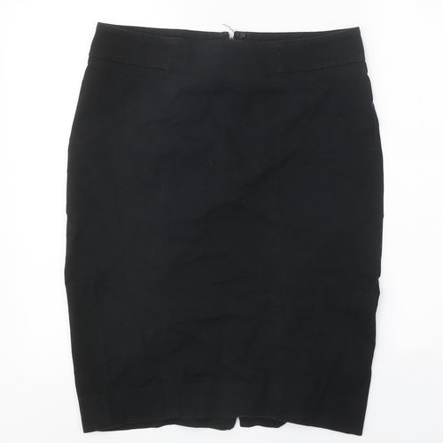 Gap Womens Black Cotton Straight & Pencil Skirt Size 10 Zip