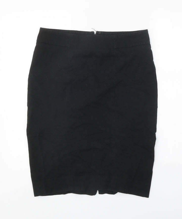 Gap Womens Black Cotton Straight & Pencil Skirt Size 10 Zip