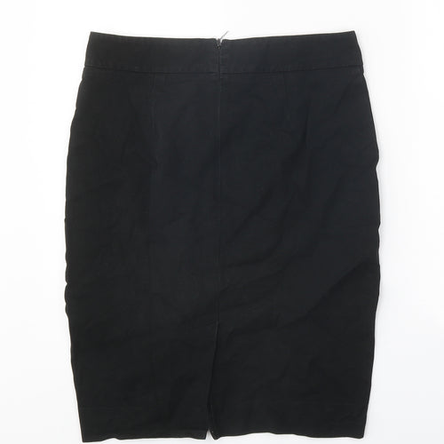 Gap Womens Black Cotton Straight & Pencil Skirt Size 10 Zip