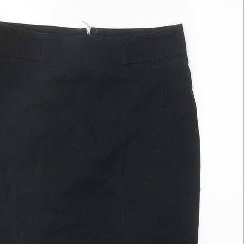 Gap Womens Black Cotton Straight & Pencil Skirt Size 10 Zip