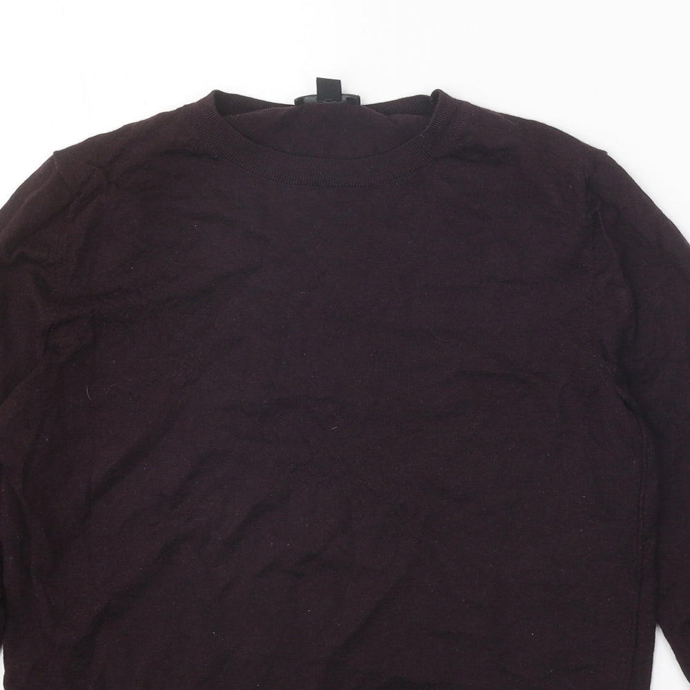 COS Womens Brown Round Neck Wool Pullover Jumper Size S
