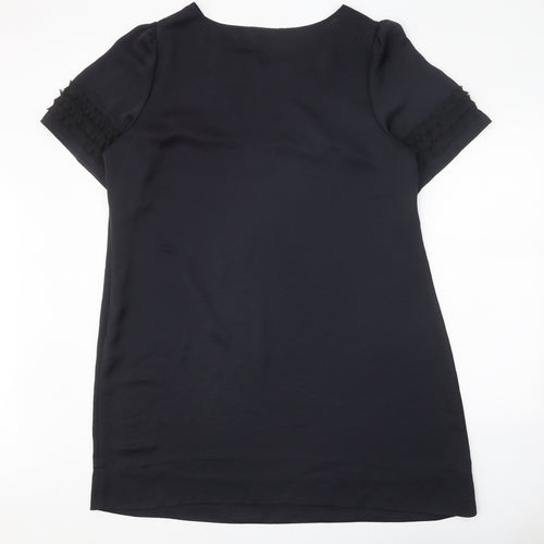 Autograph Womens Black Polyester A-Line One Size Round Neck Pullover
