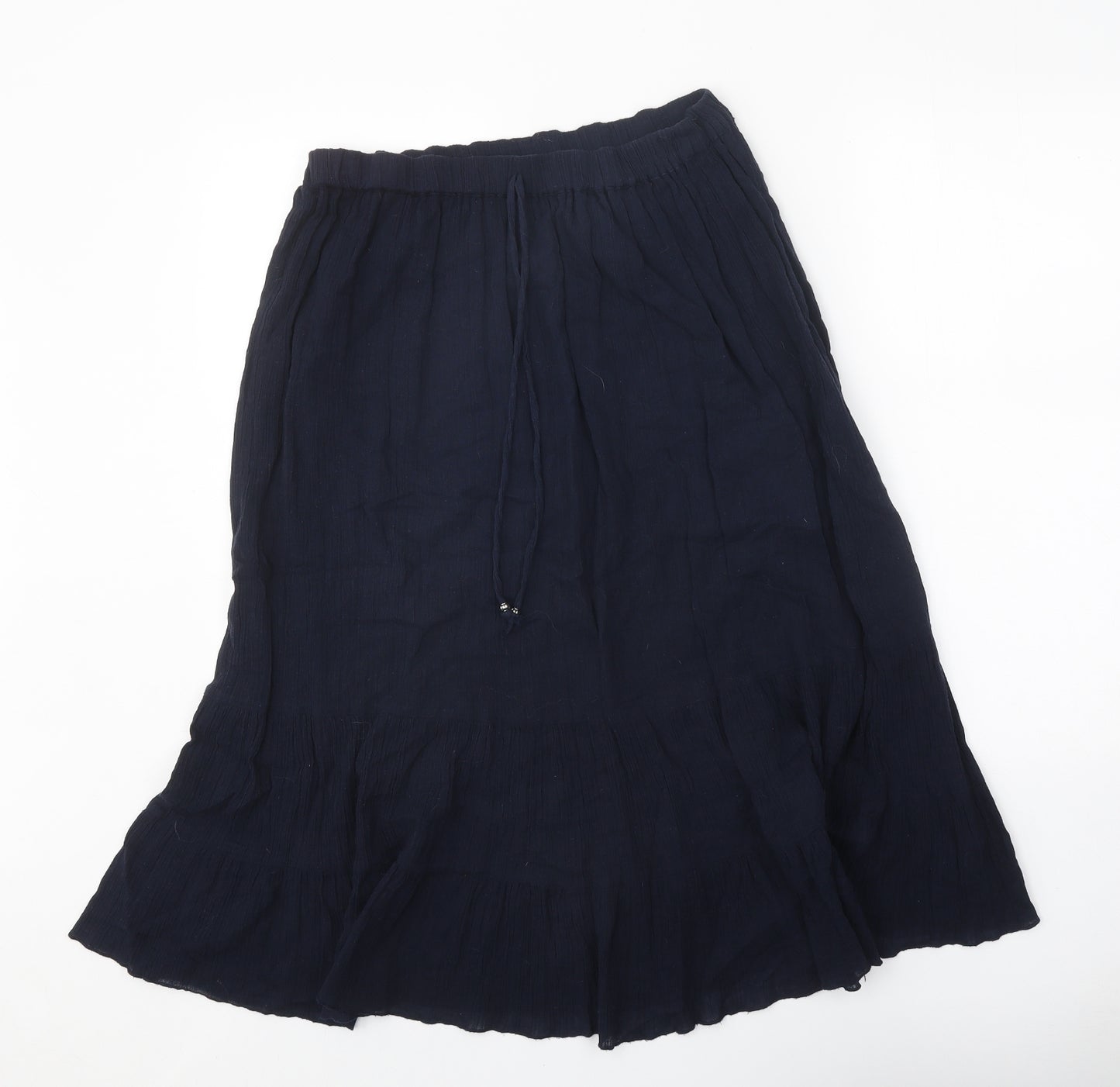 Bonmarché Womens Blue Cotton Peasant Skirt Size S Tie