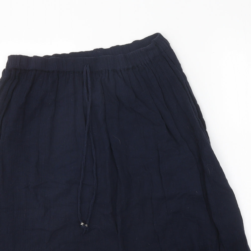 Bonmarché Womens Blue Cotton Peasant Skirt Size S Tie