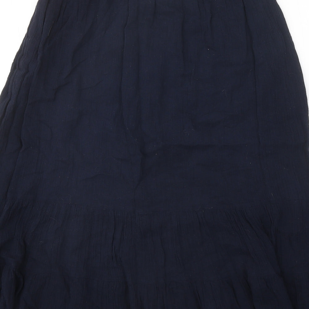 Bonmarché Womens Blue Cotton Peasant Skirt Size S Tie