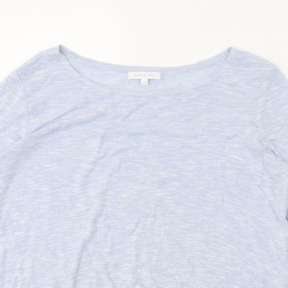 Deane & White Womens Blue Round Neck Viscose Pullover Jumper Size 10