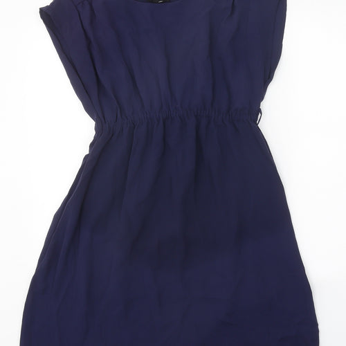 H&M Womens Blue Polyester Fit & Flare Size S Round Neck Pullover