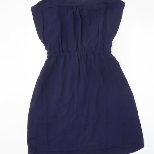 H&M Womens Blue Polyester Fit & Flare Size S Round Neck Pullover