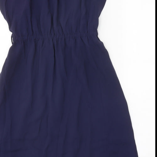 H&M Womens Blue Polyester Fit & Flare Size S Round Neck Pullover
