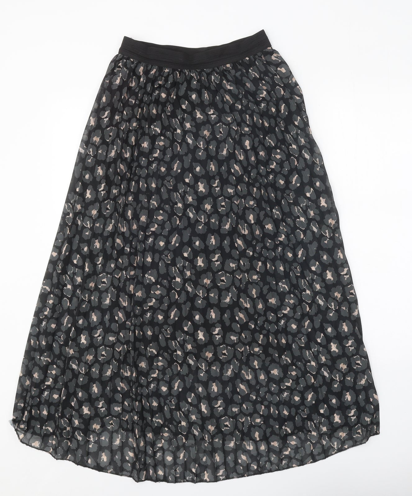 Preworn Womens Black Geometric Polyester Peasant Skirt Size 25 in